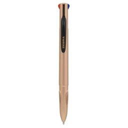 ZEBRA Golyóstoll, 0,37 mm, nyomógombos, négyszínű, ZEBRA "Smooth", rose gold