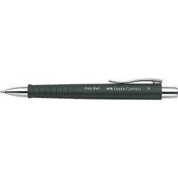 FABER-CASTELL Golyóstoll, 0,7 mm, nyomógombos fekete tolltest, FABER-CASTELL "Poly Ball", kék