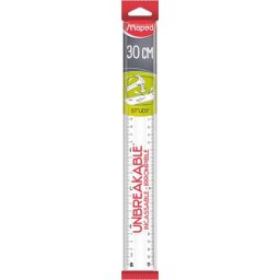 MAPED Vonalzó, műanyag, törhetetlen, 30 cm, MAPED "Study Unbreakable", átlátszó