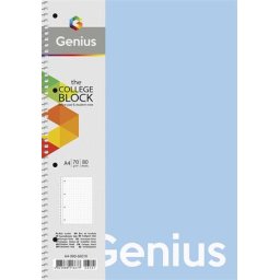 SHKOLYARYK Spirálfüzet, A4, vonalas, 80 lap, PP borító, SHKOLYARYK "Genius Pastel", vegyes