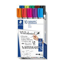 STAEDTLER Táblamarker készlet, 2 mm, kúpos, STAEDTLER "Lumocolor(R) 351", 10 különböző szín