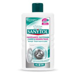 SANYTOL Fertőtlenítő mosógép tisztítószer, 250 ml, SANYTOL "Minden egyben"