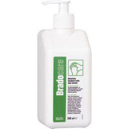 BRADO Kézápoló krém, munkavédelmi, glicerines, pumpás, 500 ml, BRADOCARE, aloe vera