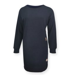Dressa Casual biopamut női hosszú pulóver - sötétkék