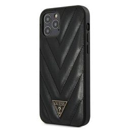 Guess V-Quilted Collection iPhone 12 / 12 Pro tok (fekete)
