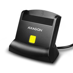 AXAGON (CRE-SM2) univerzális USB Smart/ID/SD/microSD/SIM fekete külső kártyaolvasó