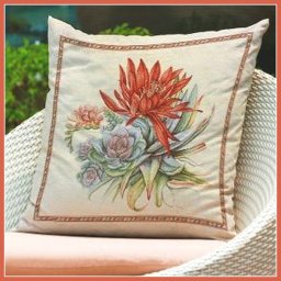 AGAVE, virág mintás jacquard párna panel