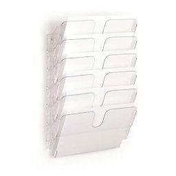 DURABLE Prospektustartó, fali, fekvő, A4, DURABLE "FLEXIPLUS 6", áttetsző