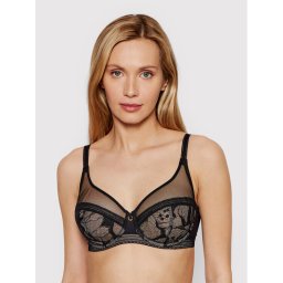 Chantelle Melltartó alsó huzallal True Lace C11M10 Fekete