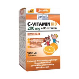 JutaVit C-vitamin Kid 200 mg + D3-vitamin narancs ízű rágótabletta 100x
