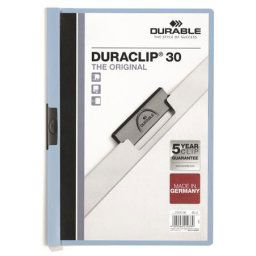 DURABLE Gyorsfűző, klipes, A4, DURABLE "DURACLIP(R) 30", kék