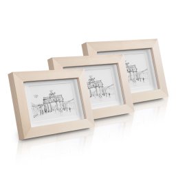 Casa Chic Edinburgh, képkeretek, téglalap alakú, 3 db-os szett, fényképek 14 x 9 cm, paszpartu, fa (CL-4X6-3-UNP)