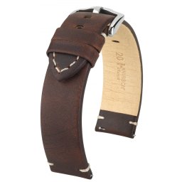 Hirsch Ranger borjúbőr óraszíj, sötétbarna, 20/20