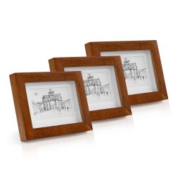 Casa Chic Kenton, képkeretek, 3 db-os szett, téglalap alakú, 14 x 9 cm, paszpartu, üveg (CL-4X6-3-RUST)