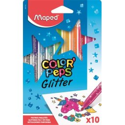 MAPED Filctoll készlet, 2,8 mm, csillámos, MAPED "Color'Peps Glitter", 10 különböző szín