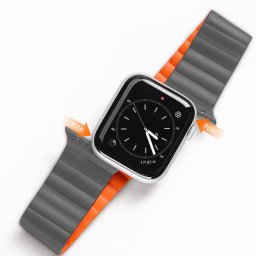 Dux Ducis Magnetic Strap Apple Watch 42/44/45mm mágneses óraszíj (szürke narancssárga)