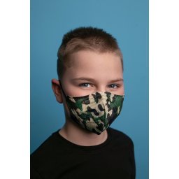 Jada FFP2 CE 0370 szelep nélküli 5 rétegű gyerekmaszk - Katonai mintás - 10 db - 1 csomag