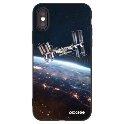 Fekete szilikon tok az alábbi mobiltelefonokra Apple iPhone X/XS - Station