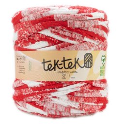 Tek-Tek pamut pólófonal, nagy gombolyag, piros-fehér mix, Tek-150