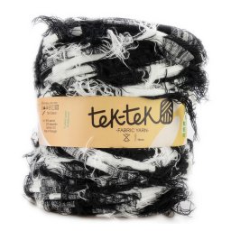 Tek-Tek pamut pólófonal, nagy gombolyag, borzos fekete-fehér, Tek-152