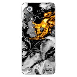 Átlátszó szilikon tok az alábbi mobiltelefonokra Xiaomi Poco X4 Pro 5G - Black Gold 2