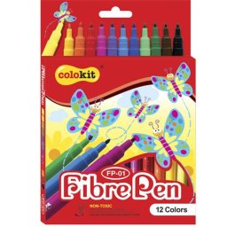 COLOKIT Filctoll készlet, COLOKIT "FibrePen", 12 különböző szín