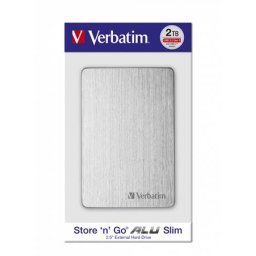 2,5" HDD (merevlemez), 2TB, USB 3.2, alumínium borítás, VERBATIM "Store n Go", ezüst