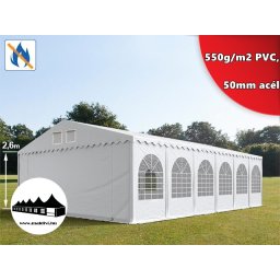 7x12m 2,6m oldalmagasságú Professional rendezvénysátor Tűzálló 550g/m2 PVC ()