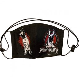 Malinois-Belga Juhász mintás nyakba akasztható kutyás szájmaszk