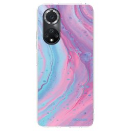 Átlátszó szilikon tok az alábbi mobiltelefonokra Huawei Nova 9 SE - Pink liquid