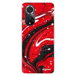 Átlátszó szilikon tok az alábbi mobiltelefonokra Huawei Nova 9 SE - Red black