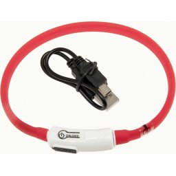FGO (Flamingo) Nyakörv villogó világító led és usb piros 35 cm Kutya világító nyakörv
