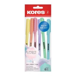 KORES Golyóstoll, 1,0 mm, kupakos, háromszögletű, KORES "KOR-M Pastel", kék
