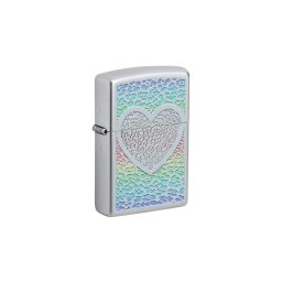 49780 Zippo öngyújtó szaténfényű króm, szív minta