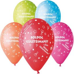 Léggömb, 30 cm, "Boldog Születésnapot"