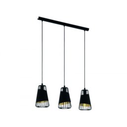 LED lámpa függeszték , mennyezeti , 3 x E27 , acél , fekete , EGLO , AUSTELL , 49448