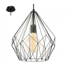 LED lámpa függeszték , mennyezeti , E27 , acél , fekete , EGLO , CARLTON , 49257