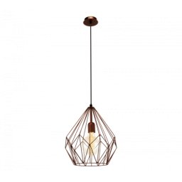 LED lámpa függeszték , mennyezeti , E27 , acél , vörösréz , EGLO , CARLTON , 49258