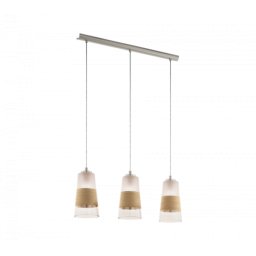 LED lámpa függeszték , mennyezeti , 3 x E27 , acél , matt nikkel , EGLO , BURNHAM , 49152