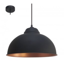LED lámpa függeszték , mennyezeti , E27 , acél , fekete , vörösréz , EGLO , TRURO 2 , 49247