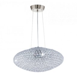 LED lámpa függeszték , mennyezeti , 3 x E27 , acél , króm , kristály , EGLO , CLEMENTE , 95287