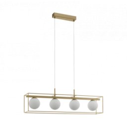 LED lámpa függeszték , mennyezeti , 4 x E14 , acél , fehér , pezsgő színű , EGLO , VALLASPRA , 97793