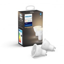 LED lámpa , égő , Philips Hue , 2PACK ( 2 x GU10 5.5W ) , meleg fehér , dimmelhető , Bluetooth