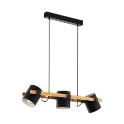 LED lámpa függeszték , mennyezeti , 3 x E27 , fa , fekete , EGLO , HORNWOOD , 43045
