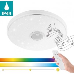 LED panel , 18W , falon kívüli , Bluetooth hangszóróval , kristály hatású , RGB , CCT , dimmelhető , IP44 , EGLO , MILAZZO , 33703