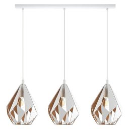 LED lámpa függeszték , mennyezeti , 3 x E27 , acél , fehér , arany , EGLO , CARLTON 1 , 43002