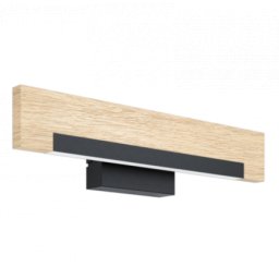 LED lámpa , fali , 8.5W , meleg fehér , fa , fekete , EGLO , CAMACHO , 99294