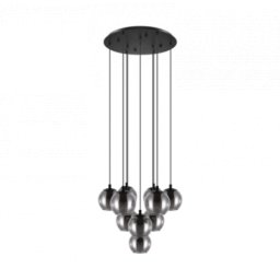 LED lámpa , függeszték , mennyezeti , 65.5 cm , 10 x E27 foglalat , fekete , EGLO , ARISCANI , 98654