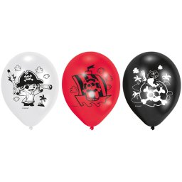 Léggömb kalóz mintával, d22cm, 6db/cs