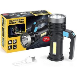 USB újratölthető led kézi zseblámpa 3w + 10 + Cob 3000 lumen